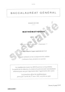 Mathématiques Spécialité 2000 Sciences Economiques et Sociales Baccalauréat général