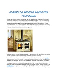Classic La Nordica Range for Your Homes