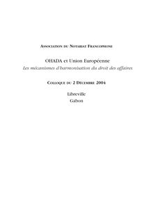 OHADA et Union Européenne