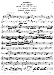 Partition hautbois , partie, Nocturne sur Le Siège de Corinthe, Nocturne en forme de variations sur des motifs de l opera Le Siège de Corinthe (Rossini)
