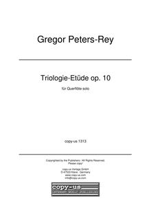 Partition Score / Partitur, Triologie-Etüde, Peters-Rey, Gregor