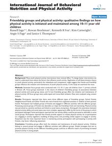 Friendship groups and physical activity: qualitative findings on how physical activity is initiated and maintained among 10–11 year old children