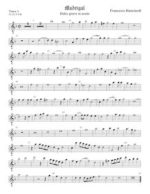Partition ténor viole de gambe 1, octave aigu clef, Dolce grave et acuto