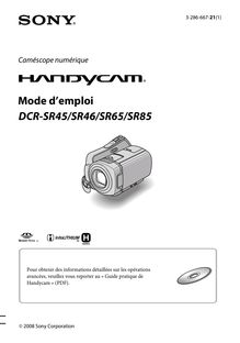 Notice Camescope numérique Sony  DCR-SR45