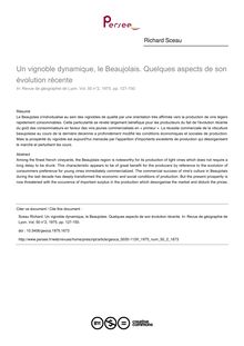Un vignoble dynamique, le Beaujolais. Quelques aspects de son évolution récente - article ; n°2 ; vol.50, pg 127-150
