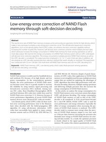 Low-energy error correction of NAND Flash memory through soft-decision decoding