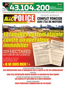Allo Police n°563 - du 02 au 08 Novembre 2020