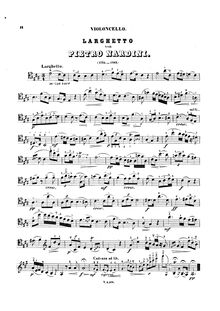 Partition de violoncelle, 12 sonates, Nardini, Pietro