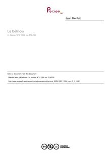 Le Belinois  - article ; n°1 ; vol.3, pg 219-230