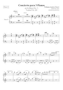Partition Piano 2, Piano Concerto No.7, Lodron-Konzert ; Lodron Concerto