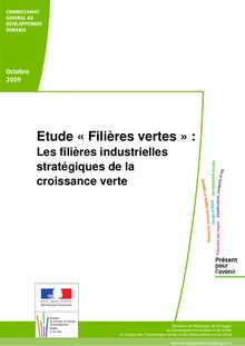 Les filières industrielles stratégiques de l économie verte.- Rapport.- mars 2010. : 1
