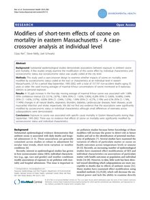 Modifiers of short-term effects of ozone on mortality in eastern Massachusetts - A case-crossover analysis at individual level