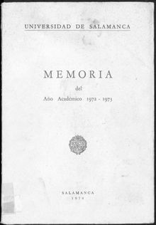 Memoria del año académico 1972-1973