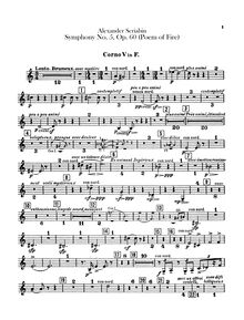 Partition cor 5, 6, 7, 8 (en F), Prometheus, Le Poème du Feu, Op.60