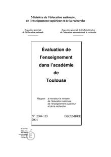 Evaluation de l enseignement dans l académie de Toulouse