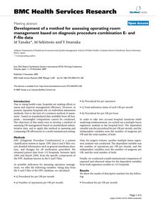 Development of a method for assessing operating room management based on diagnosis procedure combination E- and F-file data
