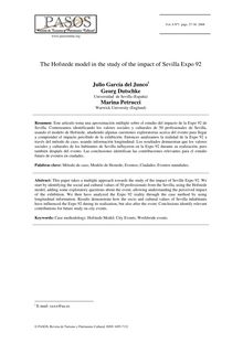 The Hofstede model in the study of the impact of Sevilla Expo 92