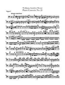 Partition basson 1, 2, Piano Concerto No.21, Piano Concerto No.21