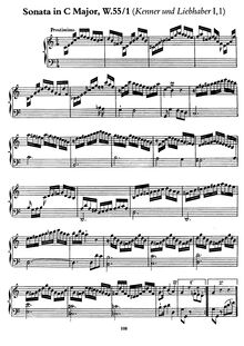 Partition complète, Sonata en C from  Sechs Clavier-Sonaten für Kenner und Liebhaber, I 