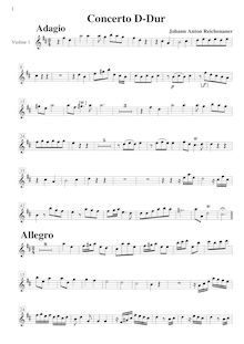 Partition violons I, violoncelle Concerto en D major, L.10, D Major