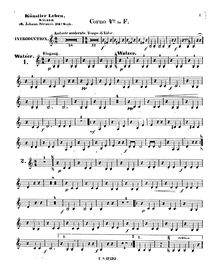 Partition cor 4 (en F), Künstlerleben, Op.316, Artist s Life, Strauss Jr., Johann