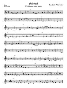 Partition ténor viole de gambe 1, aigu clef, Madrigali a 5 voci, Libro 6