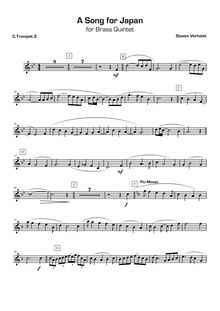 Partition trompette 2 (C), A Song pour Japan, Verhelst, Steven