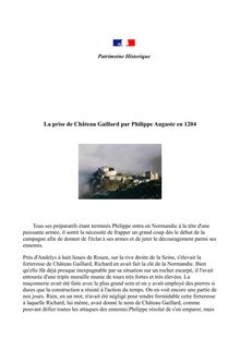 La prise du Château Gaillard par Philippe Auguste
