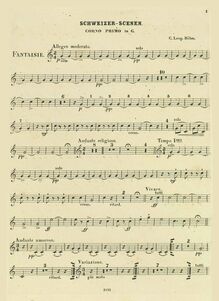 Partition cor 1, 2 (G), Schweizer Scenen, Fantaisie, G major, Böhm, Carl Leopold par Carl Leopold Böhm