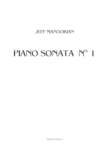 Partition complète, Piano Sonata No. 1, Manookian, Jeff