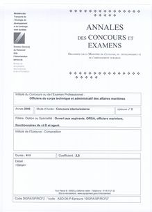 Composition Française 2006 Externe Officier de Corps Technique et Administratif des Affaires Maritimes