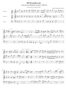 Partition , Symphonie, Trios de la Chambre du Roi, Lully, Jean-Baptiste par Jean-Baptiste Lully