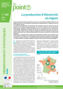 La production d électricité en région.