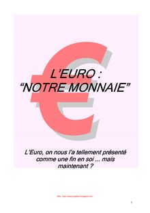L euro notre monnaie