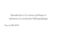 Introduction à la science politique et initiation à la recherche ...