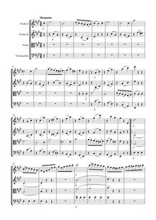 Partition , Menuetto, corde quatuor No.5, Op.18/5, A major, Beethoven, Ludwig van