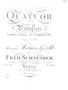 Partition parties complètes, Piano quatuor, Op.36, Schneider, Friedrich