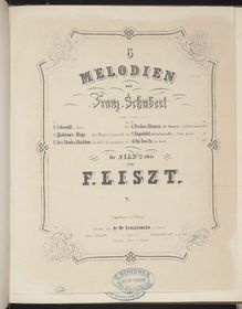 Partition 6 Melodien von Franz Schubert (S.563), Collection of Liszt editions, Volume 5