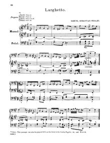 Partition complète, Larghetto en F-sharp minor, F♯ minor, Wesley, Samuel Sebastian