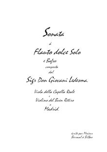 Partition complète, Sonata pour violon et Basso, De Ledesma, Juan