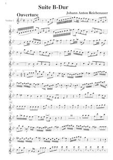 Partition violons I, Ouverture- No.1 en B flat major, B flat, Reichenauer, Antonín