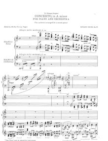 Partition , Allegro molto moderato, Piano Concerto en A minor, Op.16 par Edvard Grieg