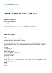 United States Nucleases Market Report 2016 