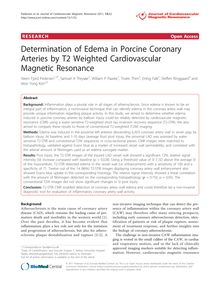 Determination of Edema in Porcine Coronary Arteries by T2 Weighted Cardiovascular Magnetic Resonance