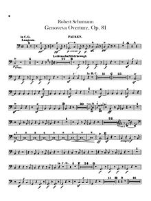 Partition timbales, Genoveva, Op.81, Schumann, Robert
