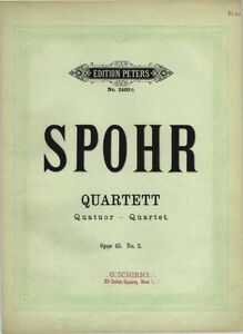 Partition couverture couleur, 3 corde quatuors, Spohr, Louis