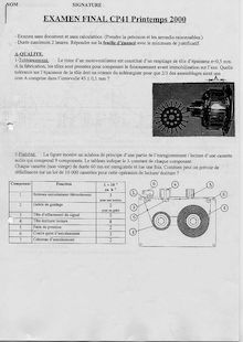 UTBM 2000 cp41 methodologie de conception genie mecanique et conception semestre 2 final
