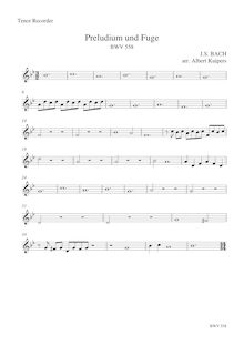 Partition ténor enregistrement , Prelude et Fugue G minor, G minor