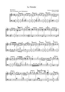 Partition complète, Le Timide, pour le clavecin, Sardelli, Federico Maria