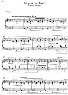 Partition complète, La plus que lente, Debussy, Claude